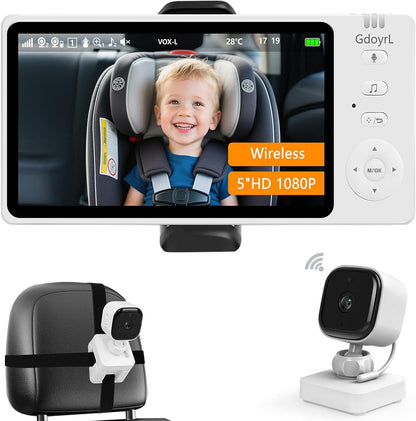 Wireless Baby Car Camera – 5” HD 360° Monitor