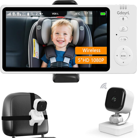 Wireless Baby Car Camera – 5” HD 360° Monitor
