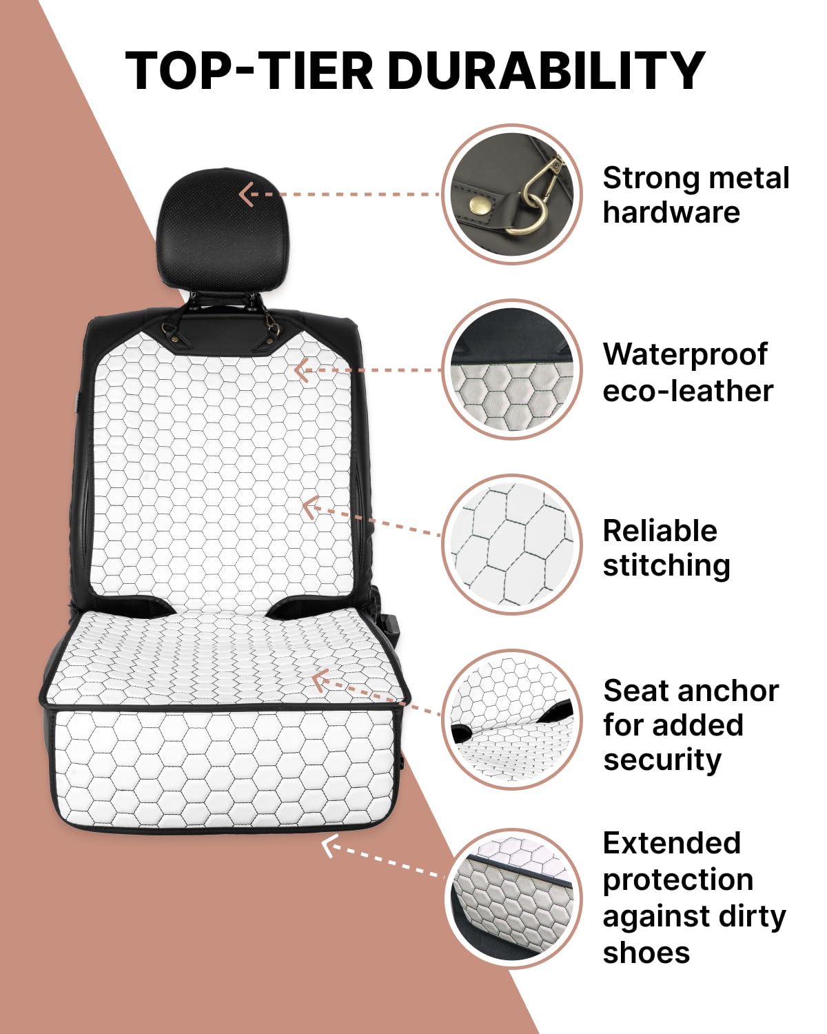 Premium Leather Car Seat Protector for Child Car Seat Cover