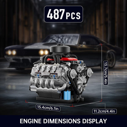 Mould King Mini V8 Engine Kit – 487PCS STEM Toy