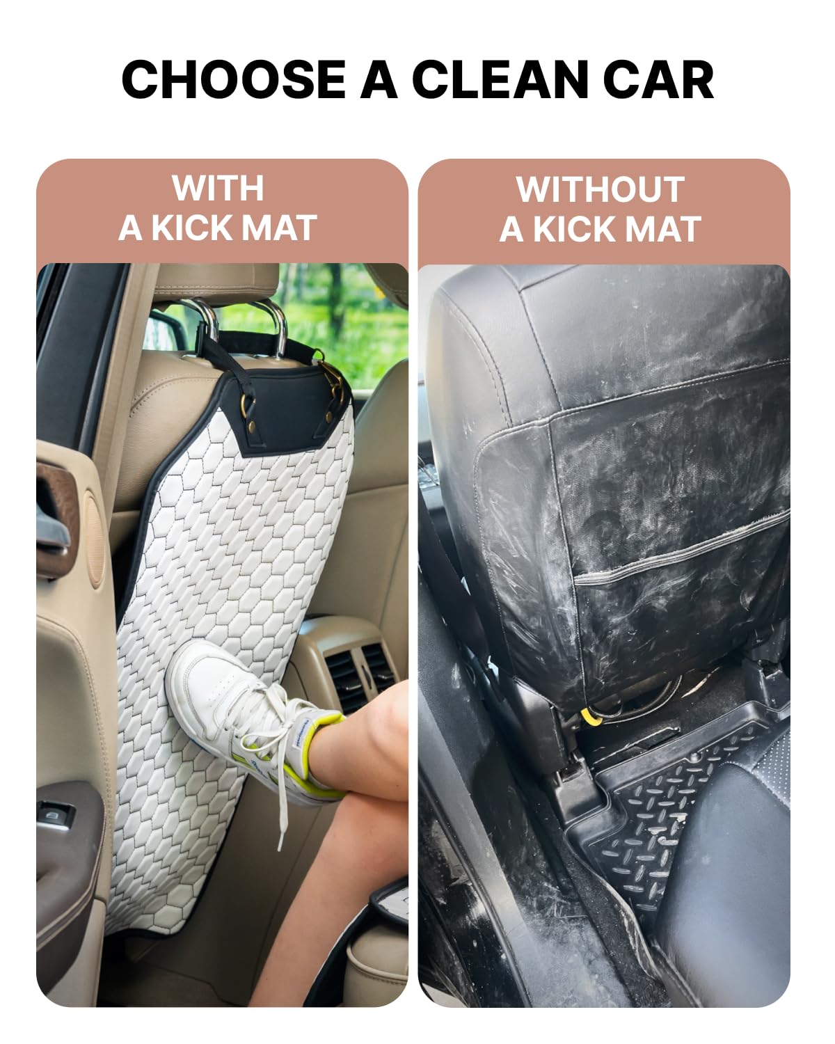 Premium Leather Car Seat Protector for Back Seat