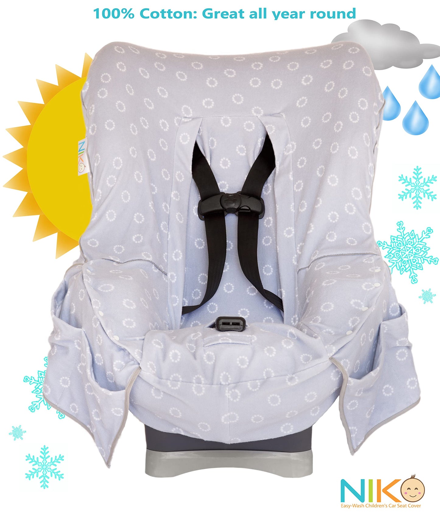 Niko Easy Wash Children's Car Seat Cover & Liner -Minky