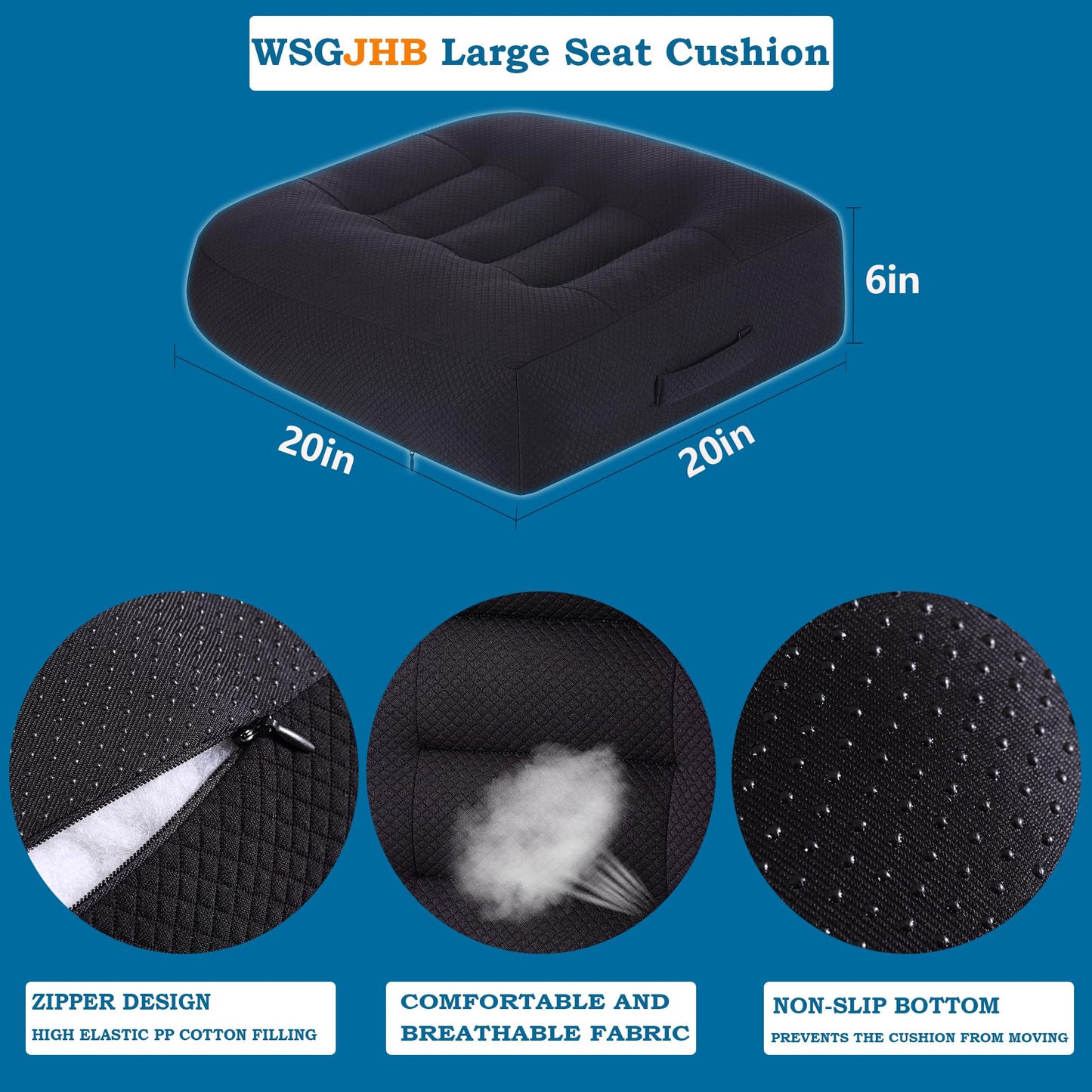 WSGJHB Seat Cushion – Posture Support (Black)