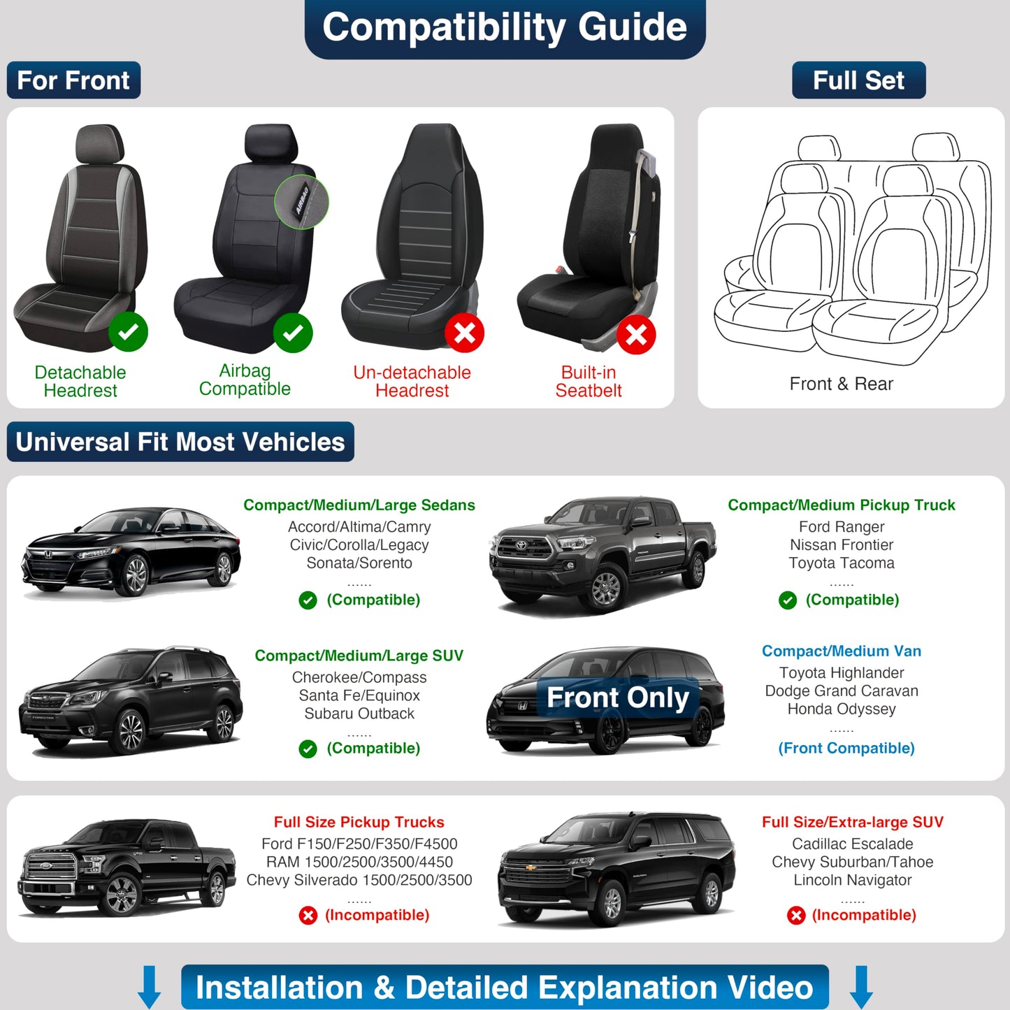 OASIS AUTO Waterproof Leather Seat Covers – Coffee