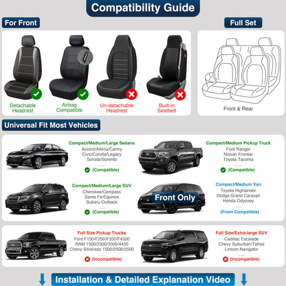 OASIS AUTO Waterproof Leather Seat Covers – Coffee