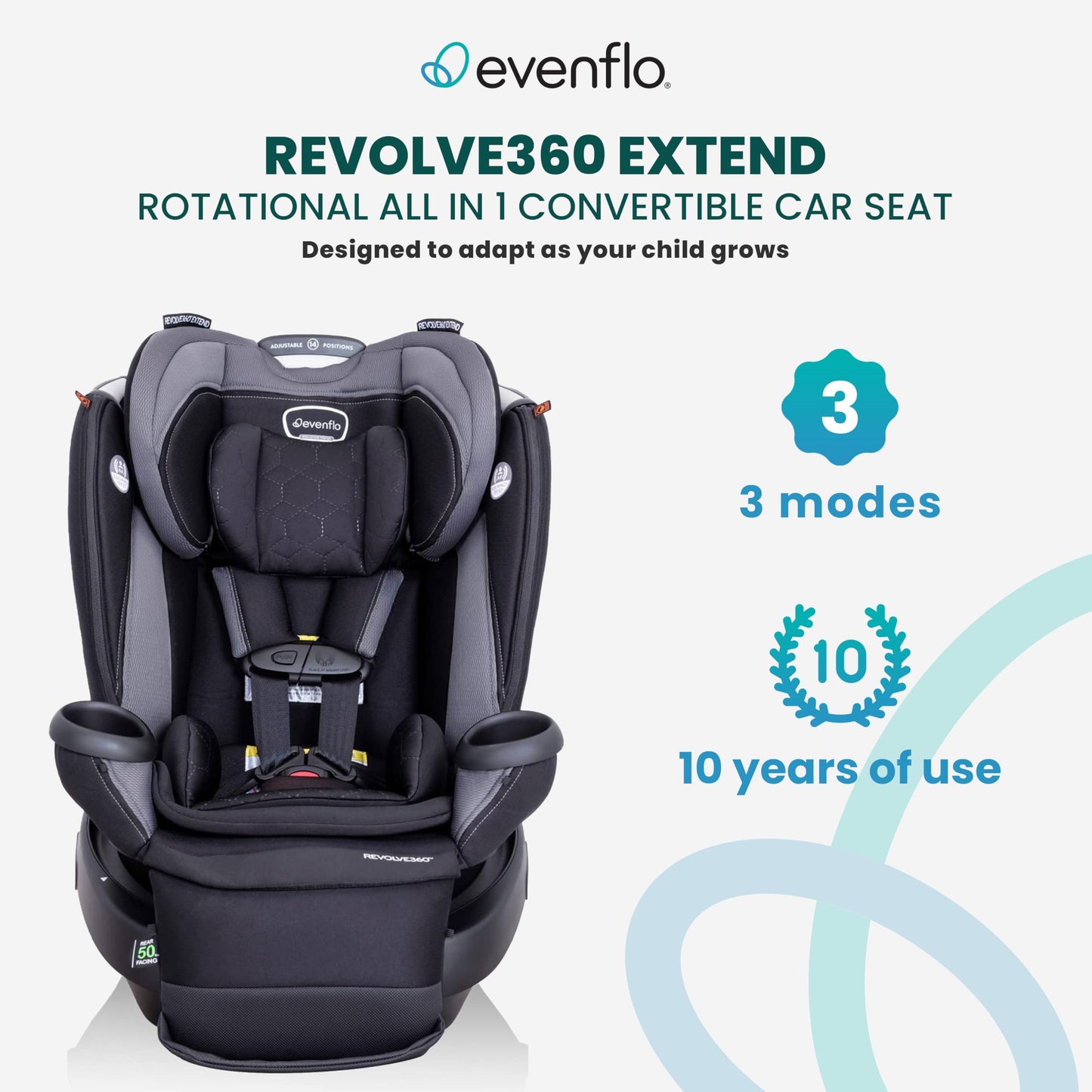 Evenflo Revolve360 Extend Convertible Car Seat with 360 Degree Rotation