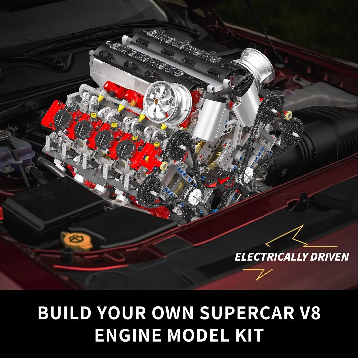 Mould King 10130 V8 Engine Model Kit That Works