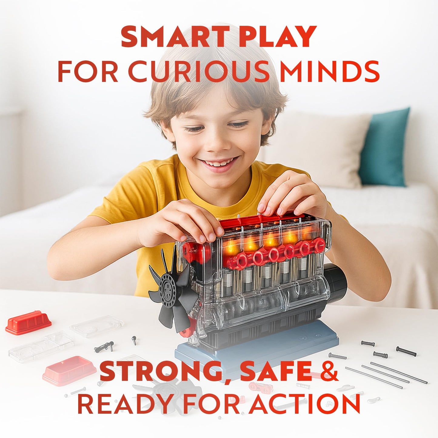 Playz V8 Combustion Engine Model Kit That Runs