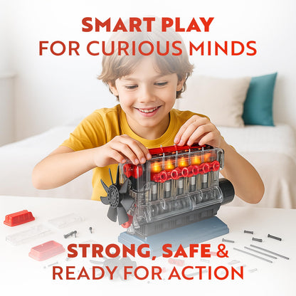 Playz V8 Combustion Engine Model Kit That Runs