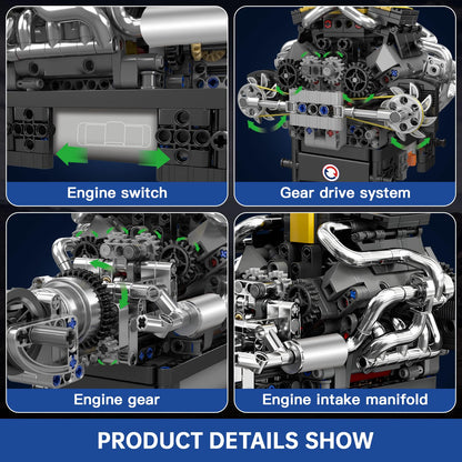 Mould King V8 Engine Model Kit – 2718PCS STEM DIY