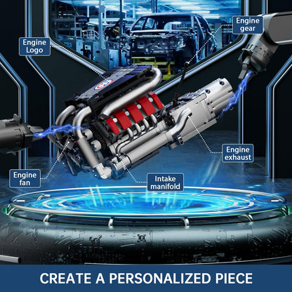 Mould King V8 Engine Model Kit – 2718PCS STEM DIY
