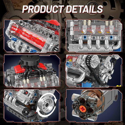 Mini V8 Engine DIY Kit – 487PCS