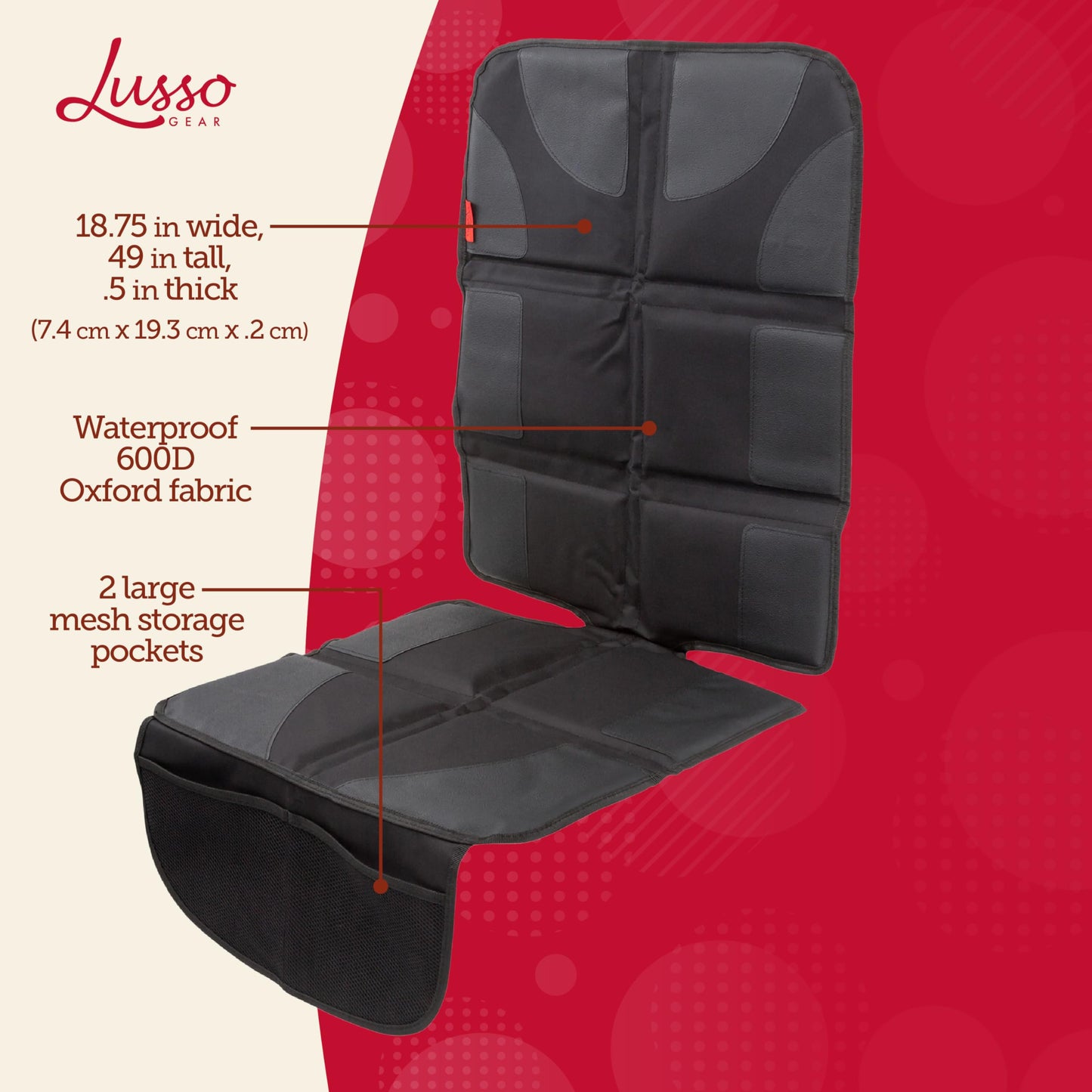 Lusso Gear Car Seat Protector for Baby Car Seat - Thick Padding