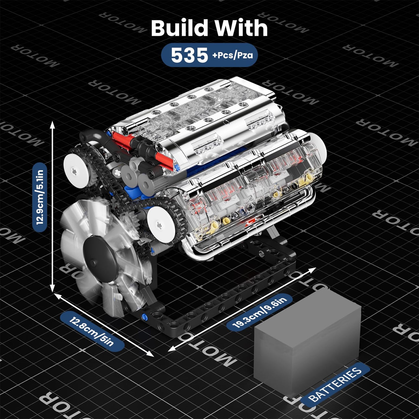 Mould King V8 Engine Model Kit – 2718PCS STEM DIY