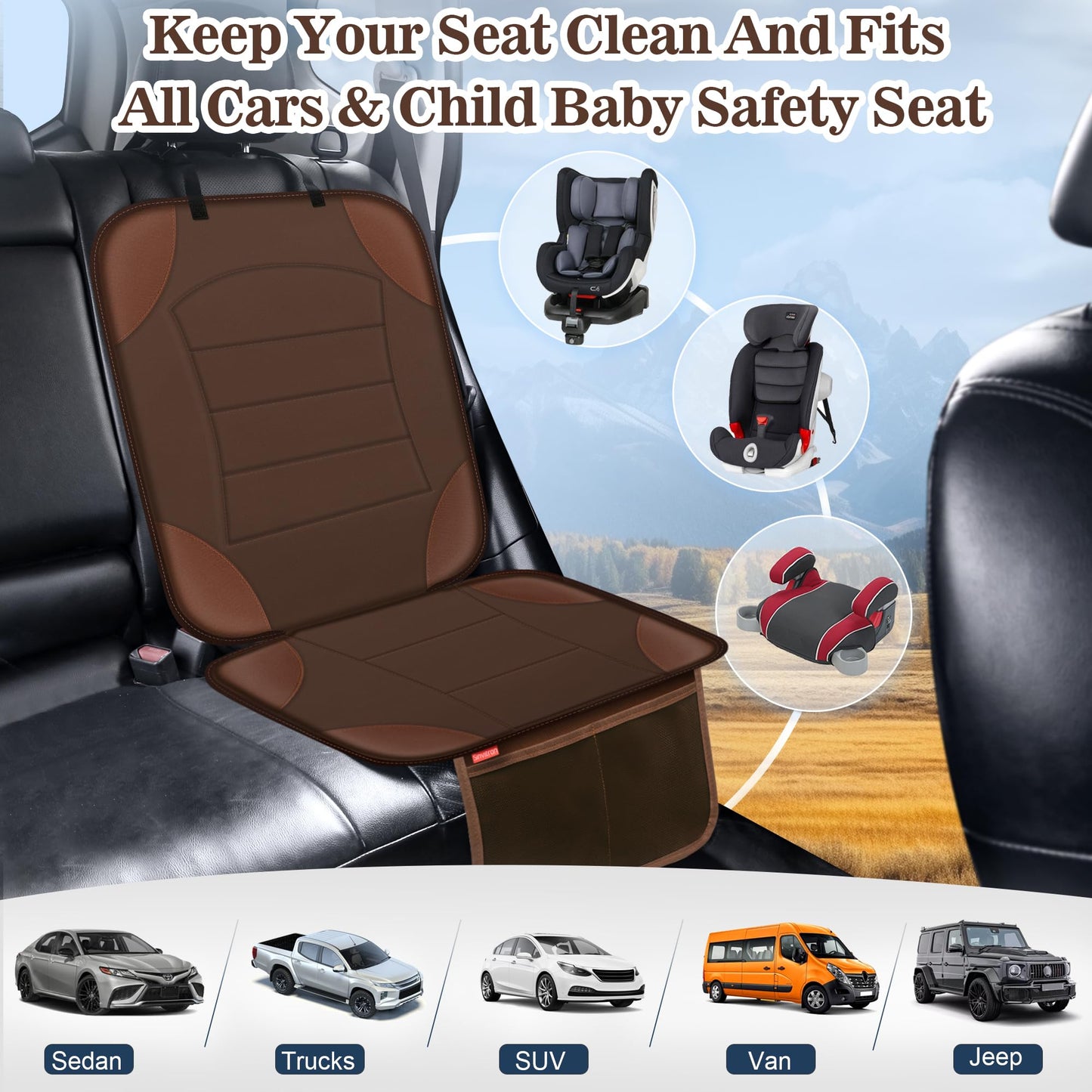 Sinvitron Car Seat Protector for Child Car Seat - Waterproof