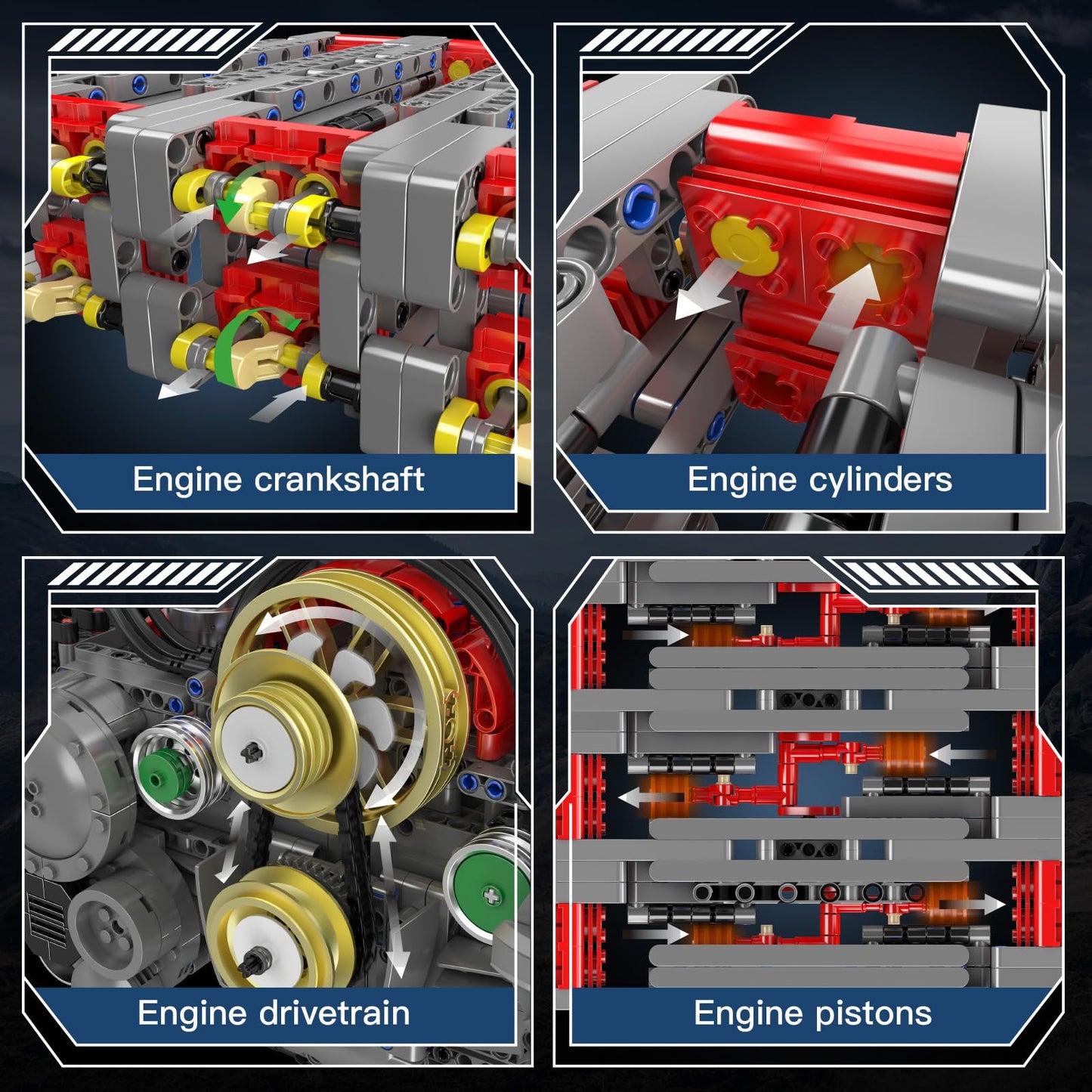 Mould King V8 Engine Model Kit – 2718PCS STEM DIY