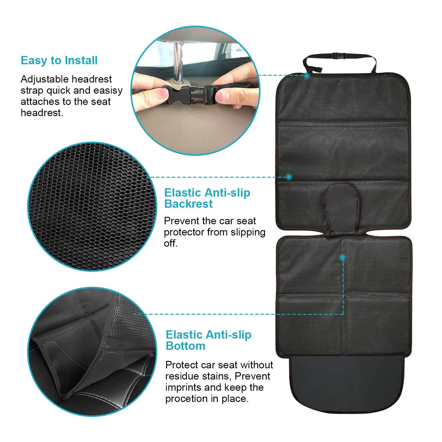 Car Seat Protector Pack Carseat Protector with Thick Padding