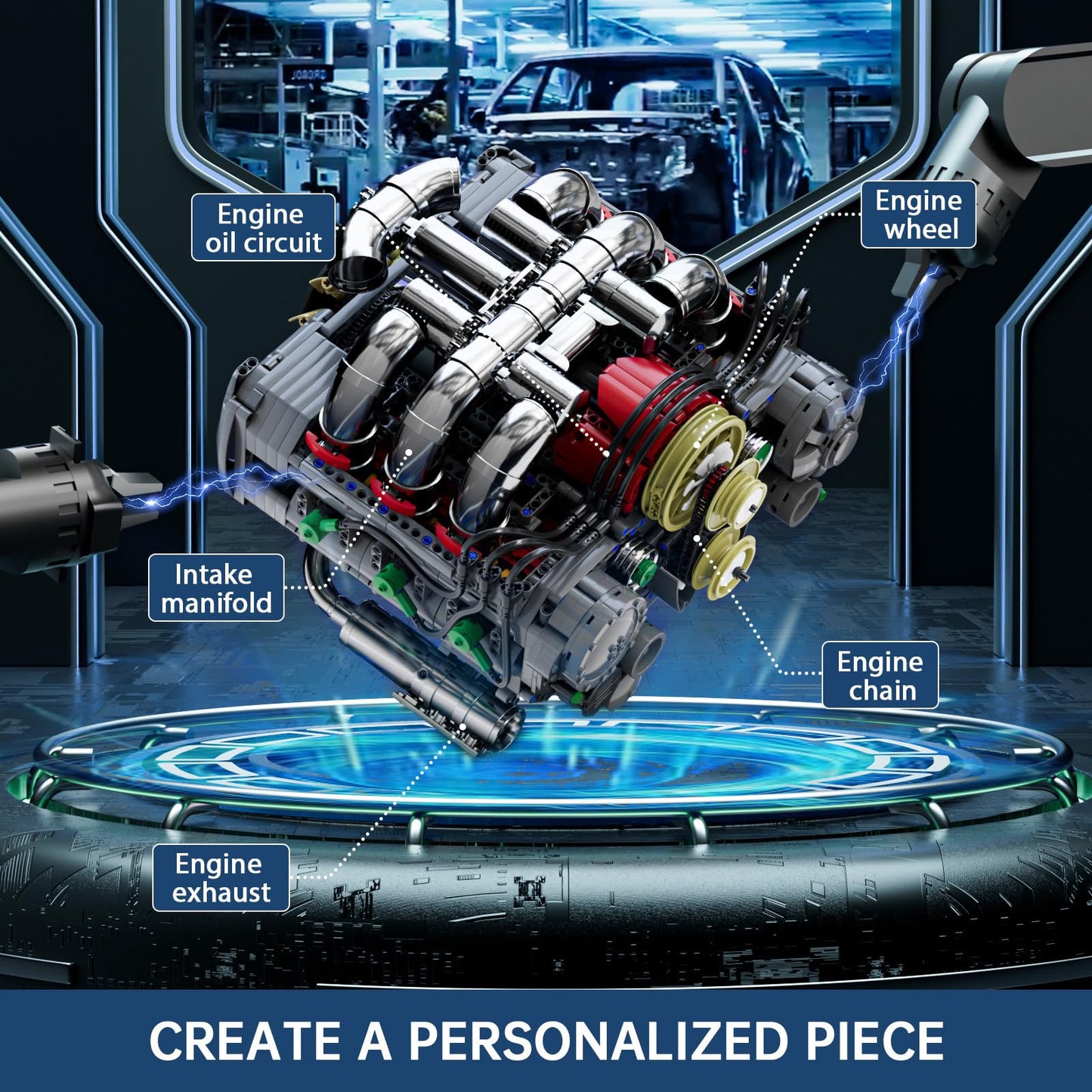 Mould King V8 Engine Model Kit – 2718PCS STEM DIY