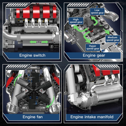 Mould King V8 Engine Model Kit – 2718PCS STEM DIY