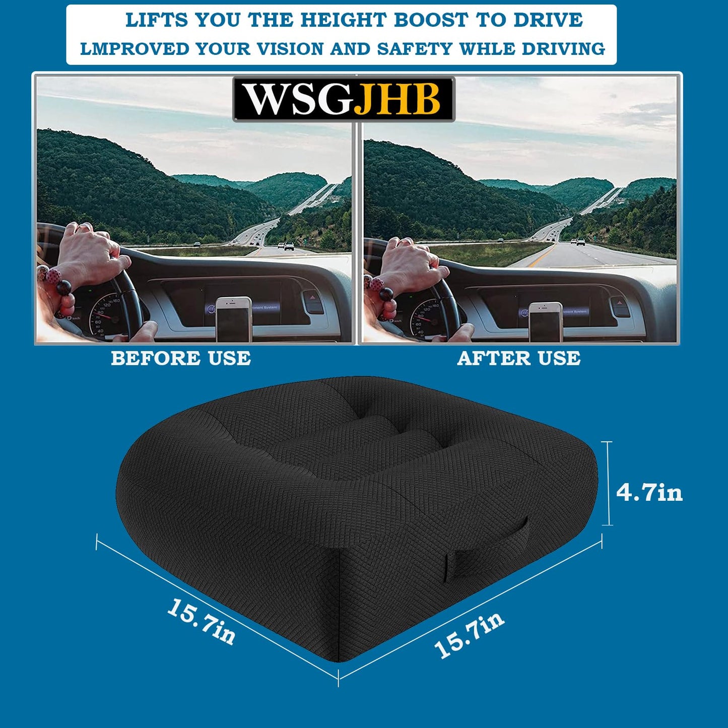 WSGJHB Seat Cushion – Posture Support (Black)