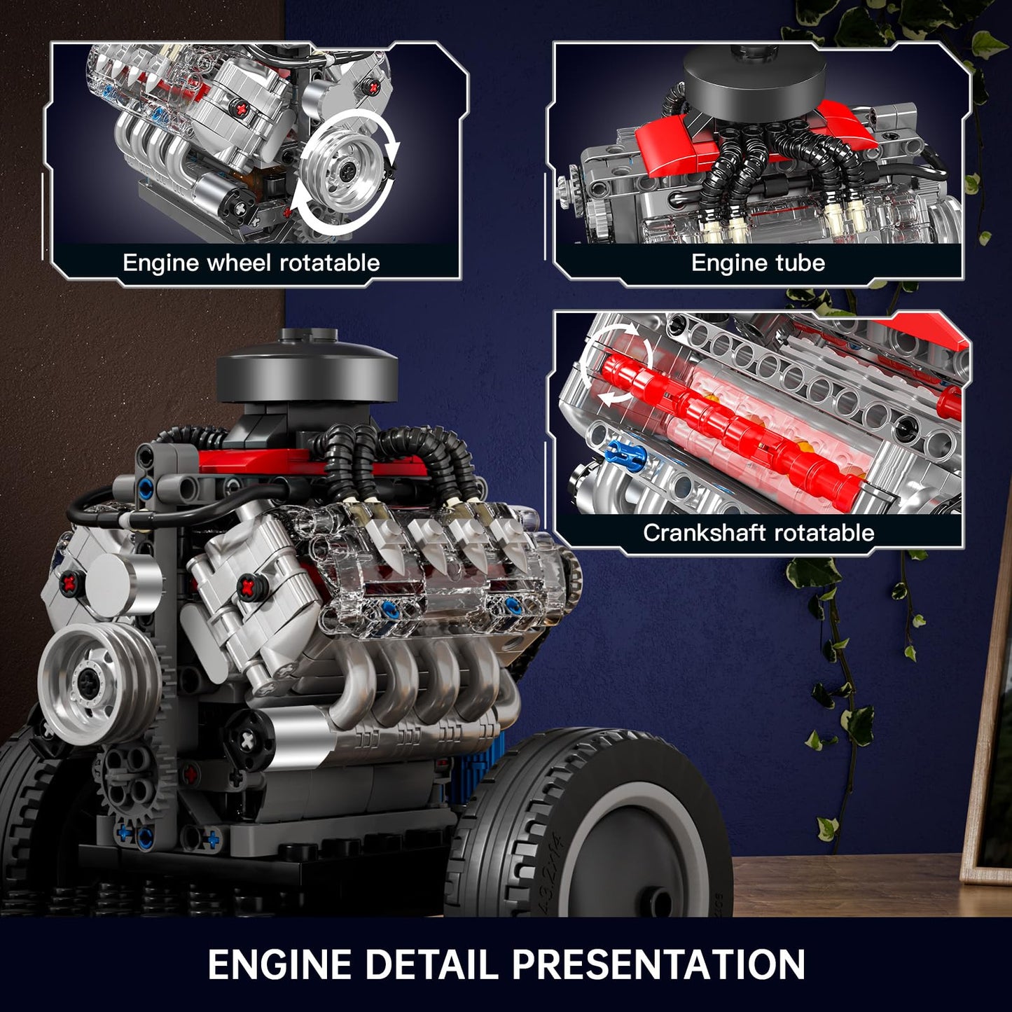 Mould King Mini V8 Engine Kit – 487PCS STEM Toy