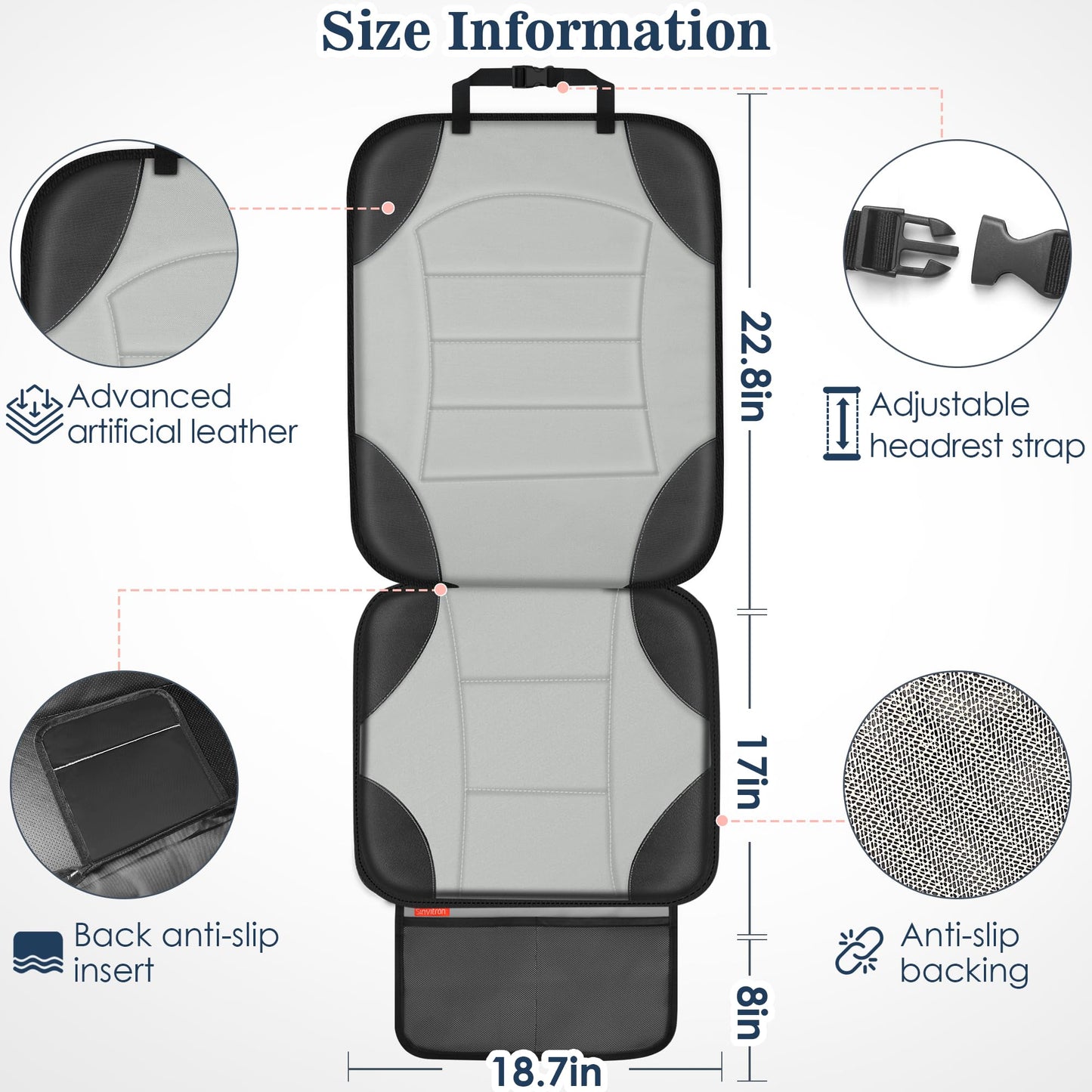 Sinvitron Car Seat Protector for Child Car Seat - Waterproof