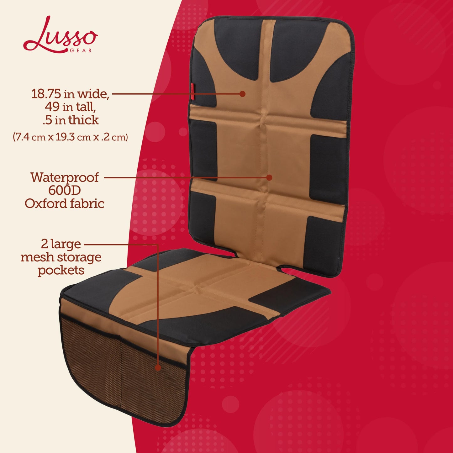Lusso Gear Car Seat Protector for Baby Car Seat - Thick Padding
