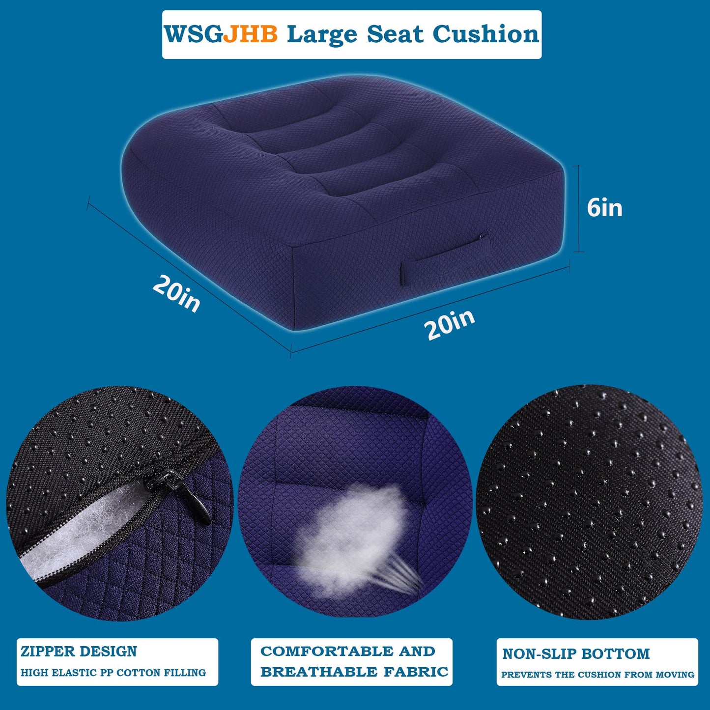 WSGJHB Seat Cushion – Posture Support (Black)