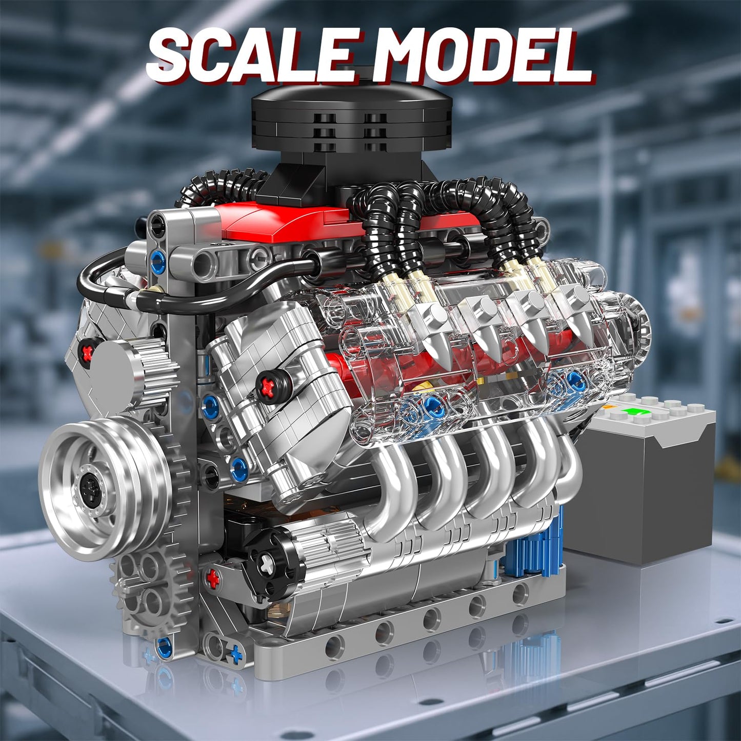 Mini V8 Engine DIY Kit – 487PCS