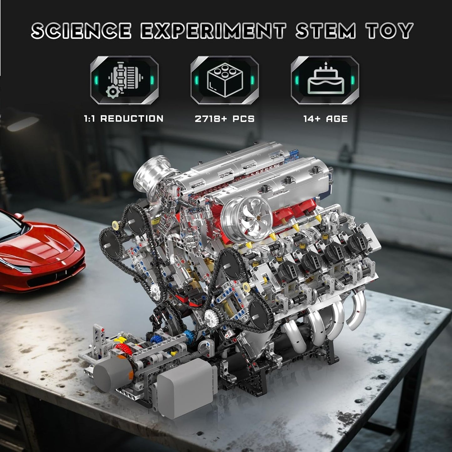 Mould King V8 Engine Model Kit – 2718PCS