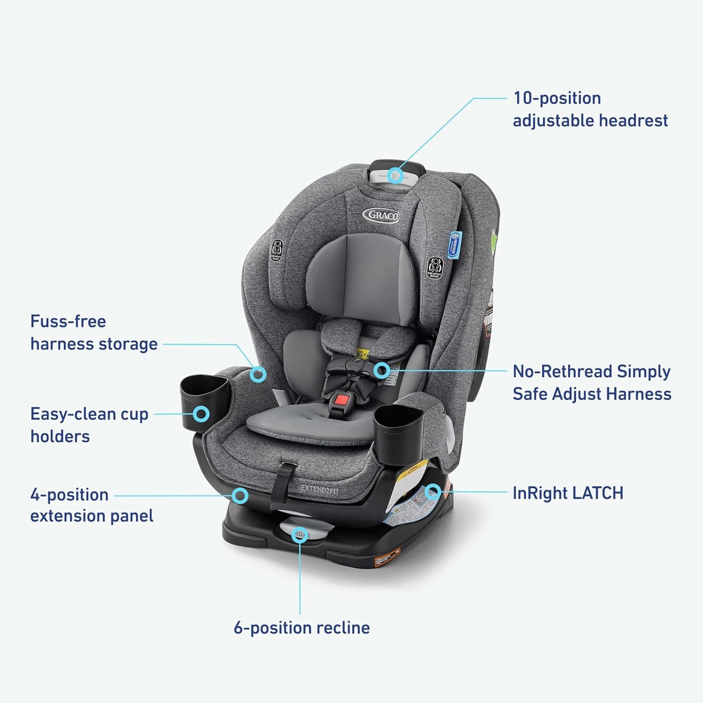 Graco Extend2Fit Convertible Baby Car Seat