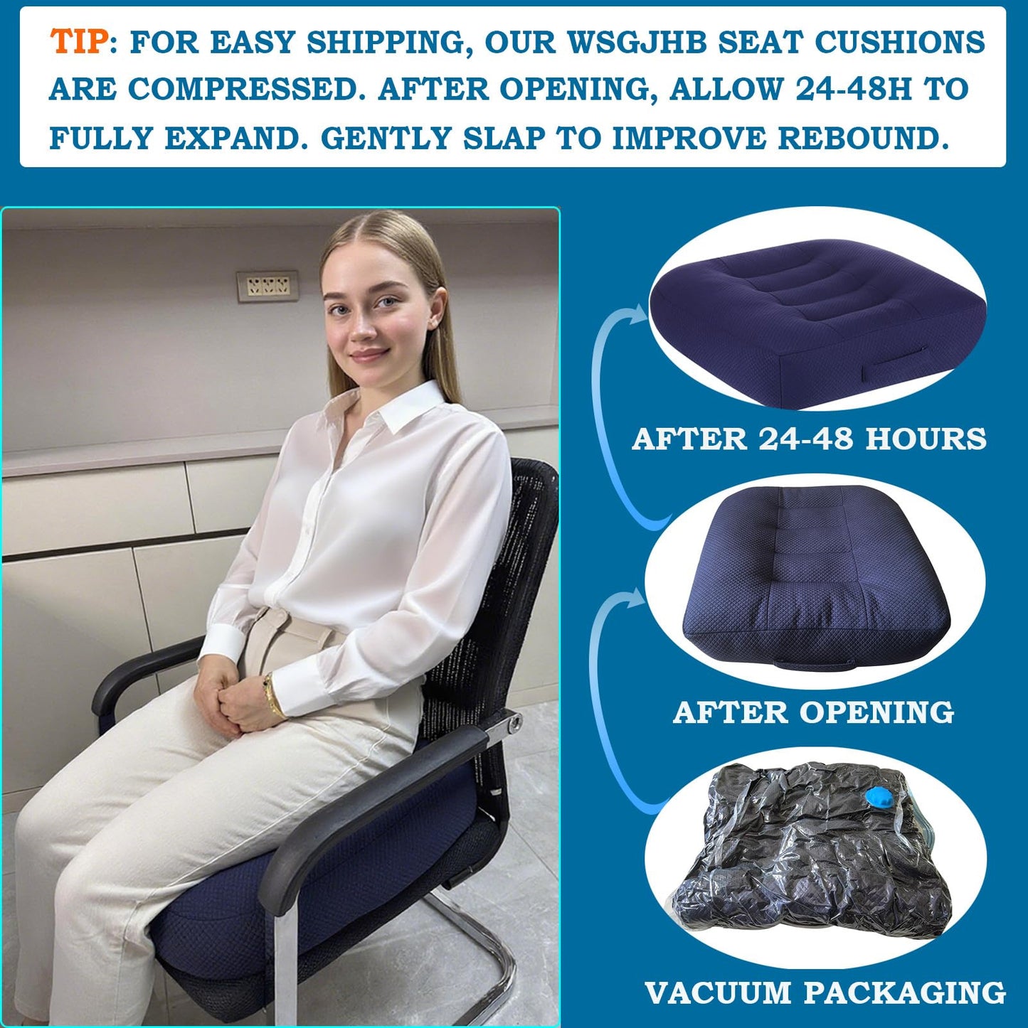 WSGJHB Seat Cushion – Posture Support (Black)