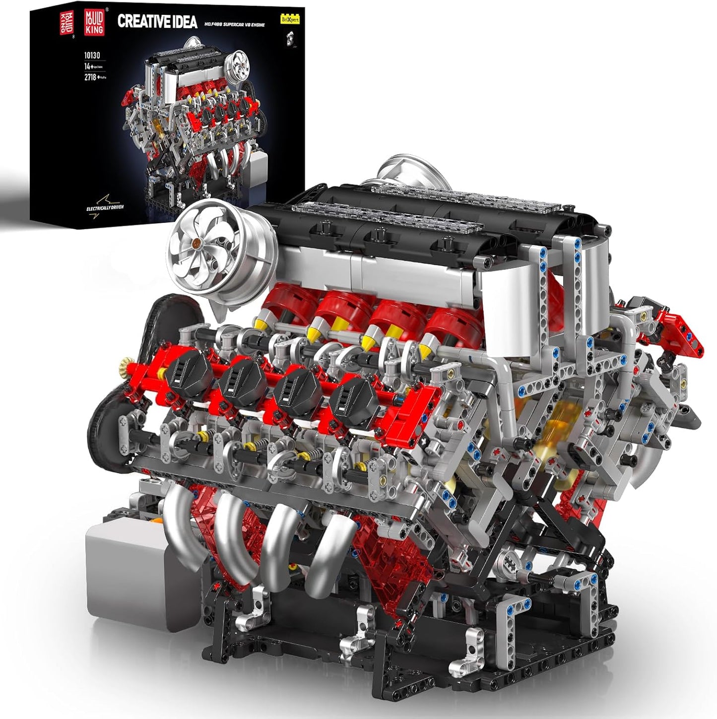 Mould King 10130 V8 Engine Model Kit That Works