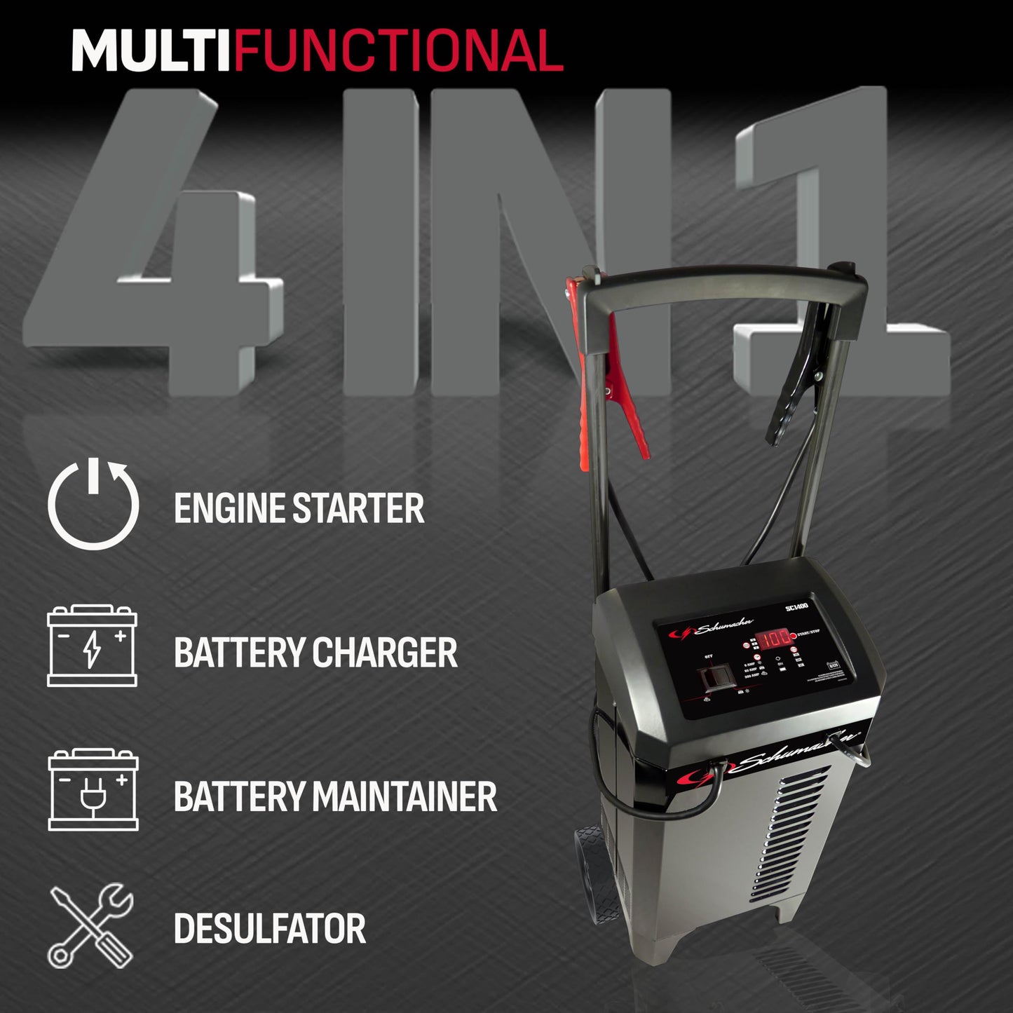 Schumacher Electric Wheeled Battery Charger and Engine Starter