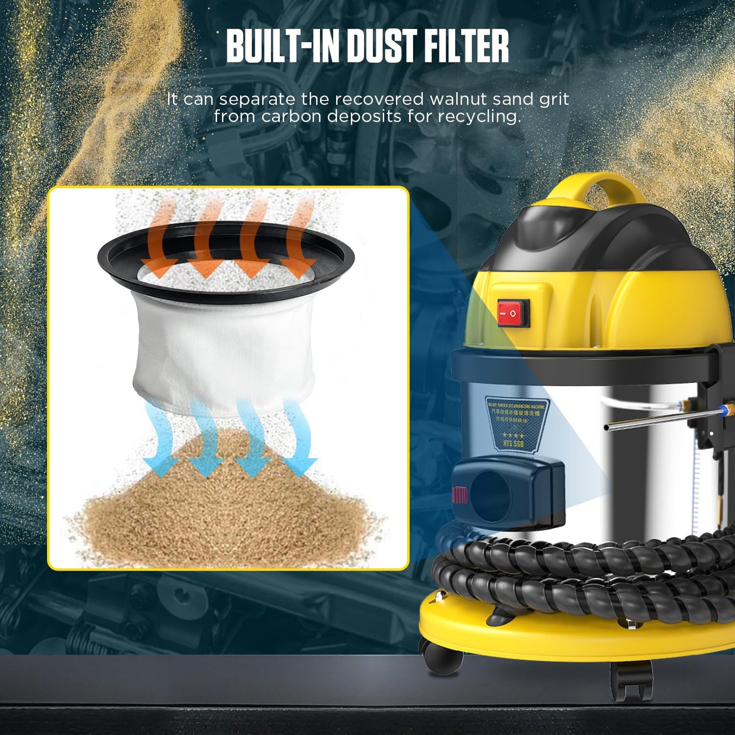 Walnut Blaster Cleaner, HTS558 Automotive Engine