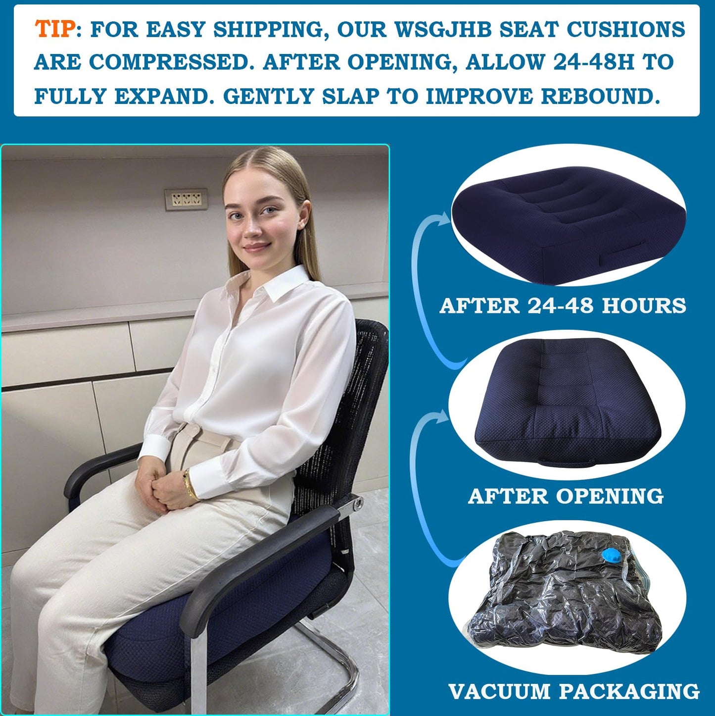 WSGJHB Seat Cushion – Posture Support (Black)