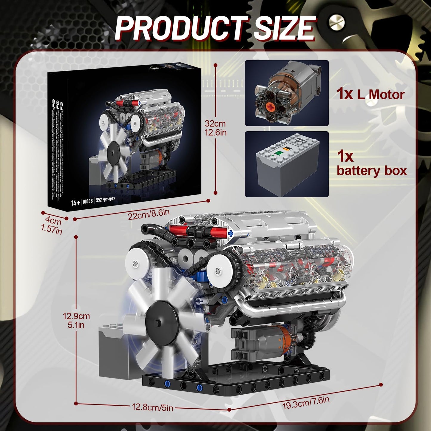 Mini V8 Engine DIY Kit – 487PCS