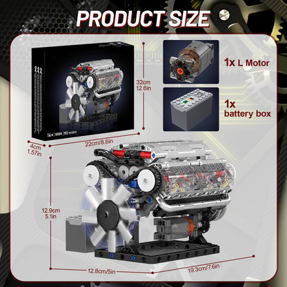 Mini V8 Engine DIY Kit – 487PCS