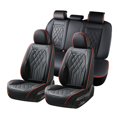FLORICH 5-Piece Leather Seat Covers – Brown/Beige