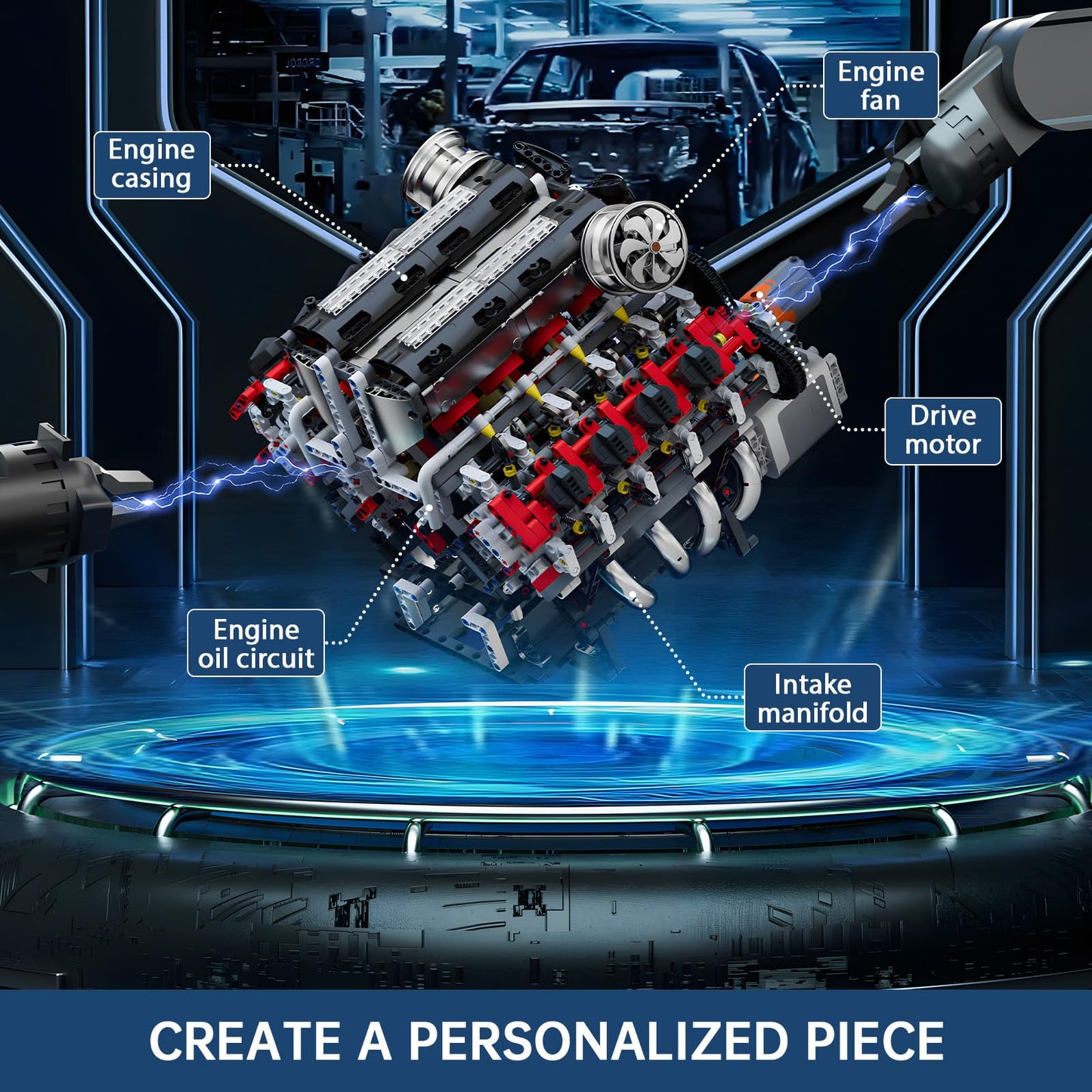 Mould King V8 Engine Model Kit – 2718PCS STEM DIY
