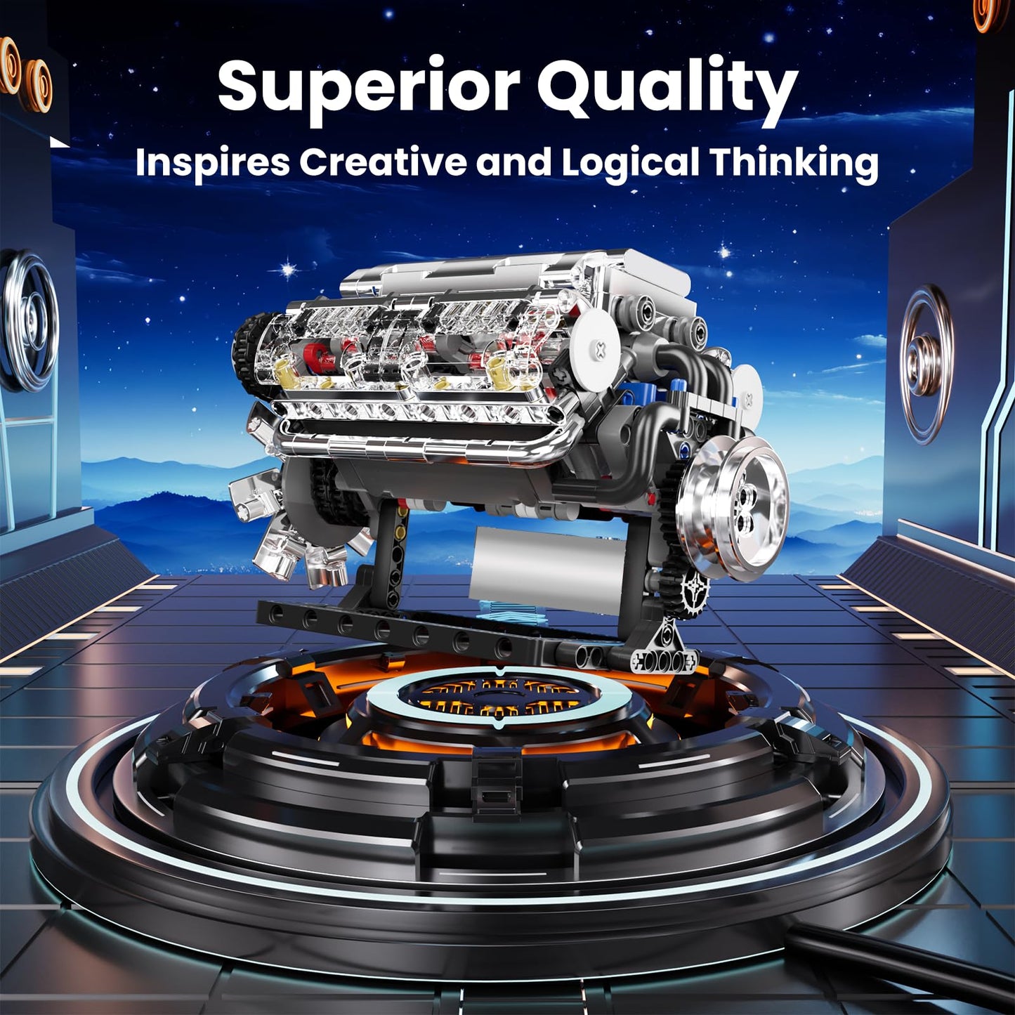 Mould King V8 Engine Model Kit – 2718PCS STEM DIY