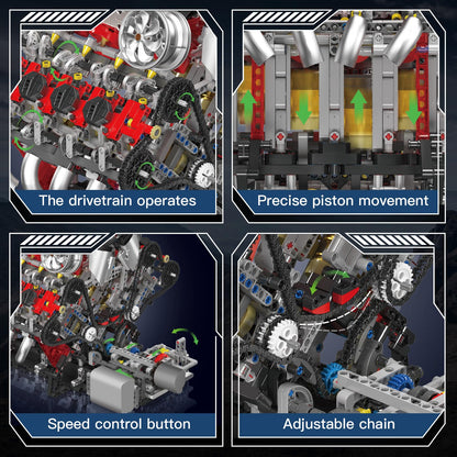 Mould King V8 Engine Model Kit – 2718PCS STEM DIY