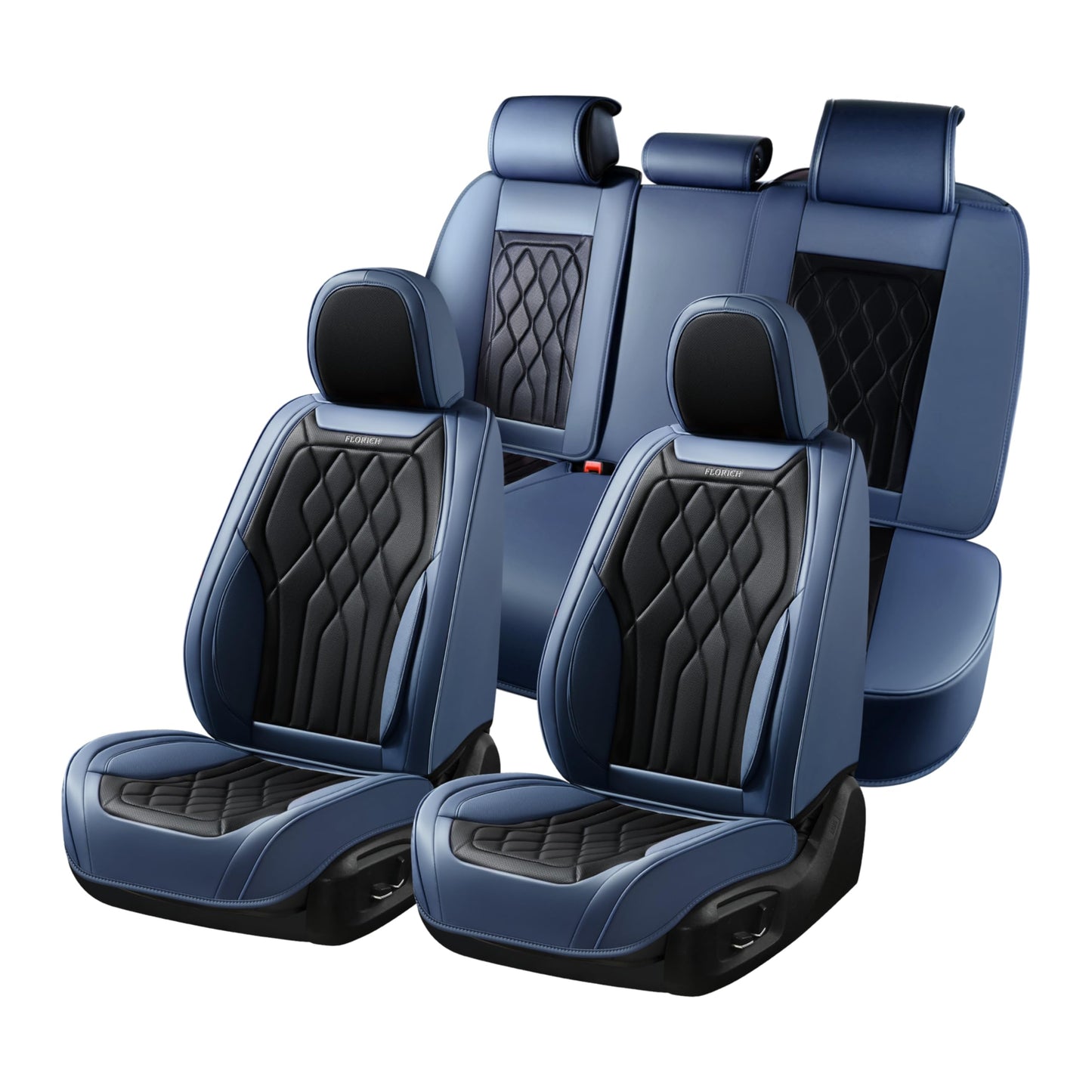 FLORICH 5-Piece Leather Seat Covers – Brown/Beige